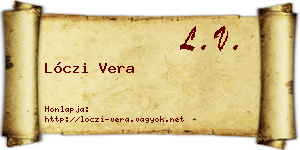 Lóczi Vera névjegykártya